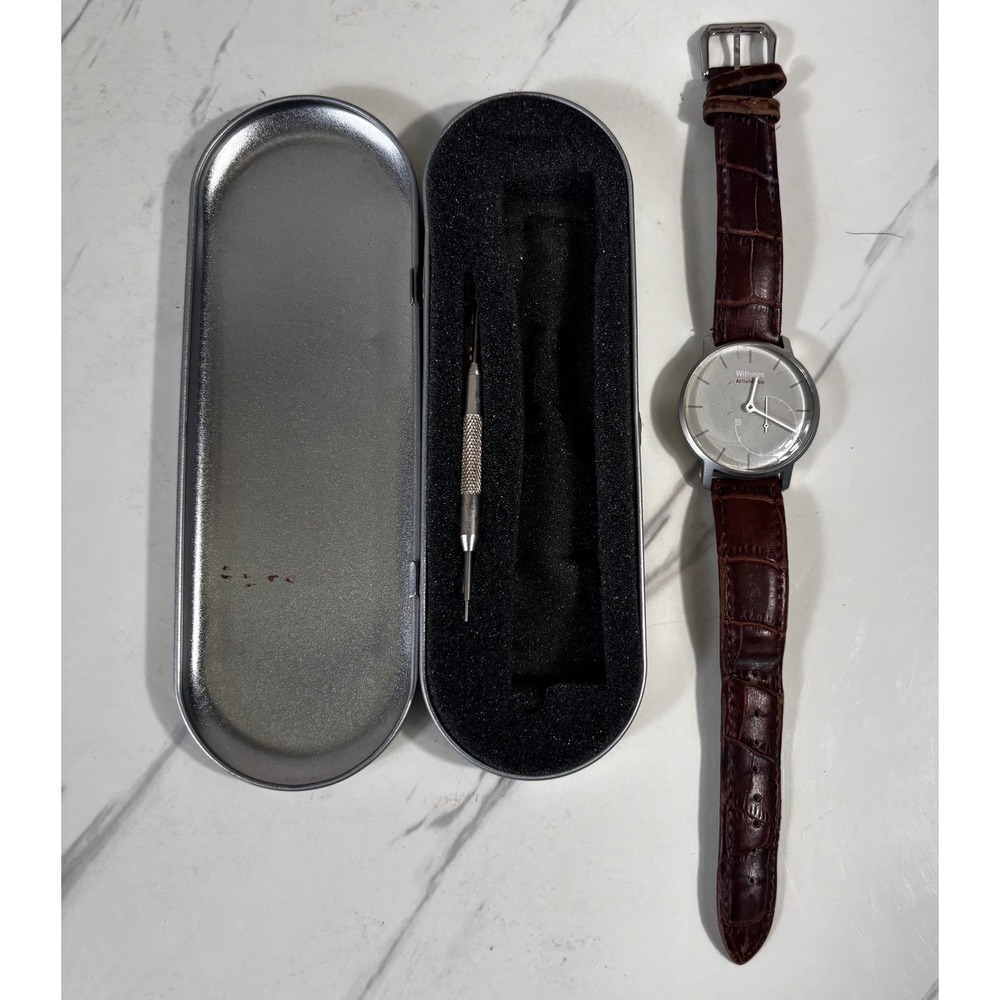 Withings Activite Pop Smartwatch Unisex HWA01 Case Gray Brown needs new band